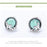 925 Sterling Silver Mermaid Light Green Glass Moon Stud Earrings On Sale