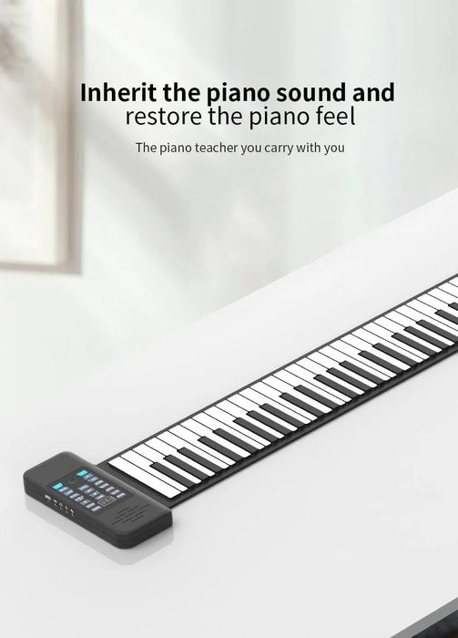 88-Key Foldable Roll-Up Digital Piano Keyboard with Rechargeable Battery, Bluetooth MIDI, 128 Tones & Rhythms On Sale