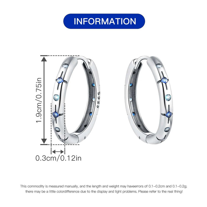 925 Sterling Silver Dreamy Celestial Elegance Star & Moon Hoop Earrings On Sale 