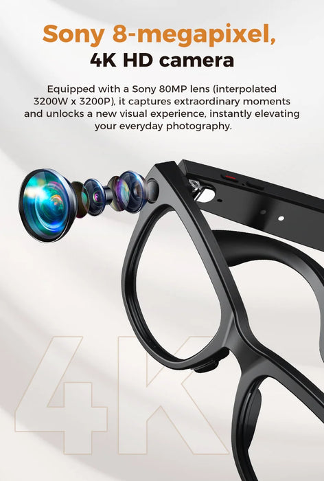 AI Smart Eyewear With Touch Control And Charging Case For Photo, Music, Calls, Hands-free video and Audio Recording On Sale