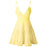 Yellow Spaghetti Strap Backless Lace Bowtie Dresses On Sale