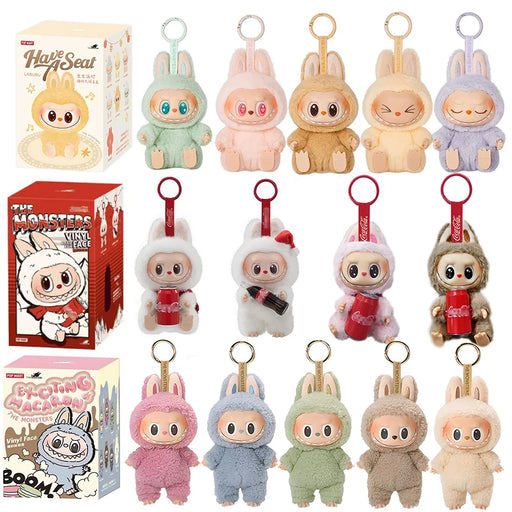 The Labubu Monsters Action Figure, Vinyl Face, Exciting Macarons, Have A Seat Plush Dolls Blind Box Collection On Sale