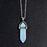 Natural Opal Quartz Crystal Hexagonal Pillar Bullet Pendant Necklaces On Sale