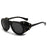 Black Frame Chic Vintage Steampunk Goggle Style Oval Polarized Sunglasses On Sale