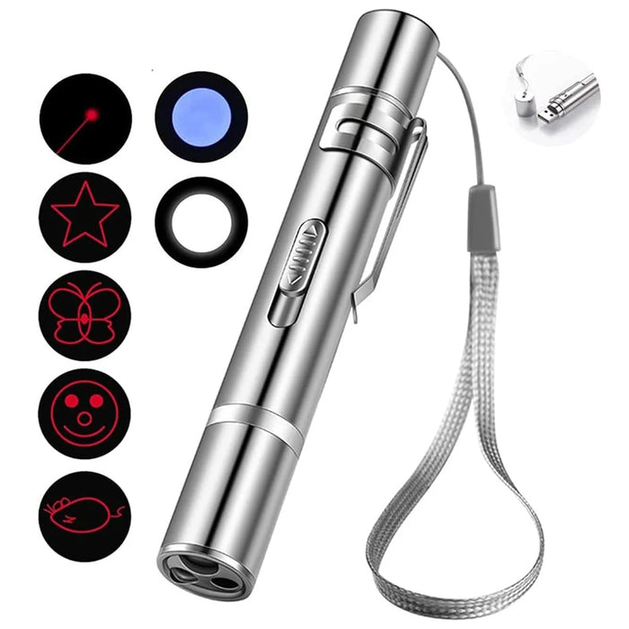 3 in 1 USB Rechargeable LED Cat Interactive Laser Pointer On Sale