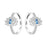 925 Sterling Silver Flower Design Hoop Earrings - Blue Lotus On Sale