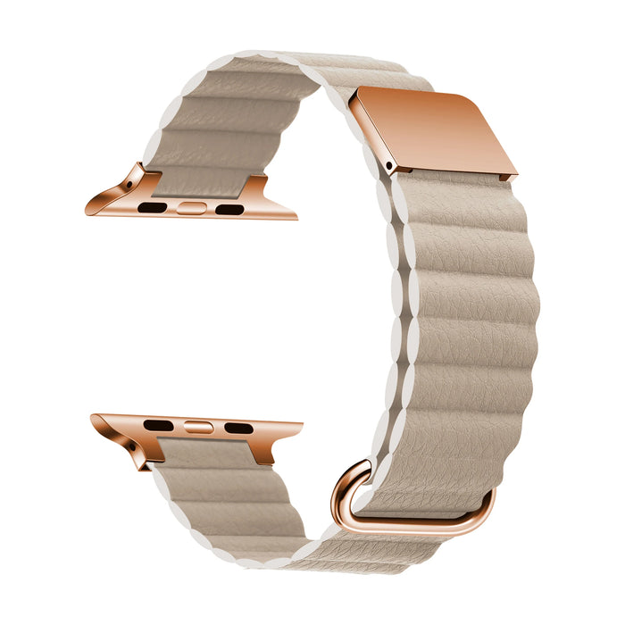 Starlight Leather Magnetic Loop Apple Watch Ultra Band 38mm, 40mm, 42mm, 44mm, 45mm, 46mm, 49mm On Sale