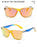 Classic Oval Vintage Style Sports UV400 Blue Yellow Frame Orange Lenses Sunglasses On Sale