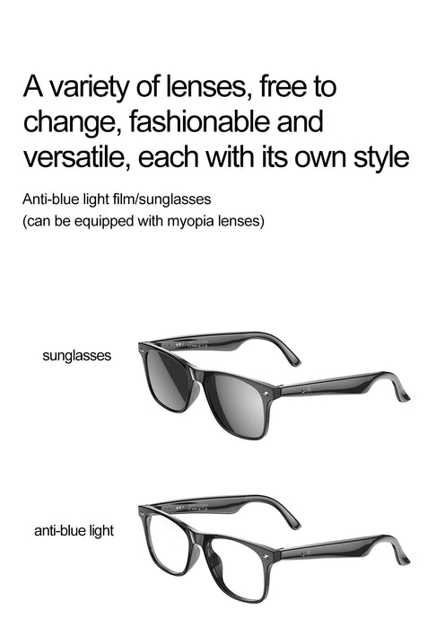 Smart AI Glasses Wireless Bluetooth Call Built-In Mic Speakers Sunglasses On Sale