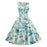 Light Blue Floral Vest V-neck Knee-length Vintage Style Party Dress On Sale