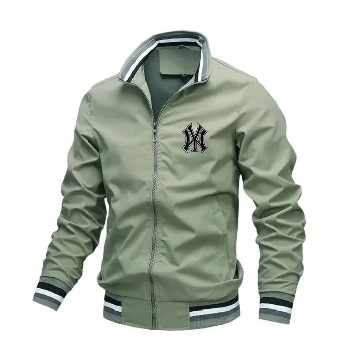 Unisex Varsity Jacket – Lightweight Retro Baseball Style Coat for Men and Women In Green On Sale