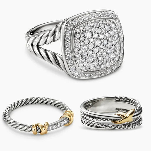 925 Sterling Silver David Yurman Style Fashion Jewelry Rings On Sale