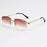 Classic Rectangular Rimless Sunglasses On Sale