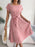 Red Floral Printed A-Line Vintage Style Chiffon Temperament Dress On Sale