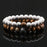 1 Set Natural Brown Jasper And White Howlite Stone Couple Bracelets On Sale