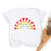 Rainbow Hearts Print Retro Graphic T-shirt On Sale