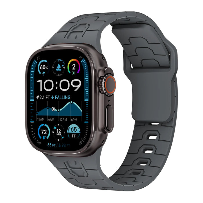 Superhero Inspired Space Gray Silicone Sport Straps For Apple Watch Series 49mm, 46mm, 45mm, 44mm, 42mm, 41mm, 40mm, 38mm On Sale