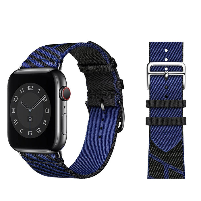 Noir Bleu Saphir Jumping Single Tour iWatch Strap for Apple Watch Band Series 38mm, 40mm, 41mm, 42mm, 44mm, 45mm, 46mm, 49mm On Sale