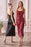 Satin Draped Neckline Tie Shoulder Straps High Slit Figure-skimming Evening Midi Dresses On Sale