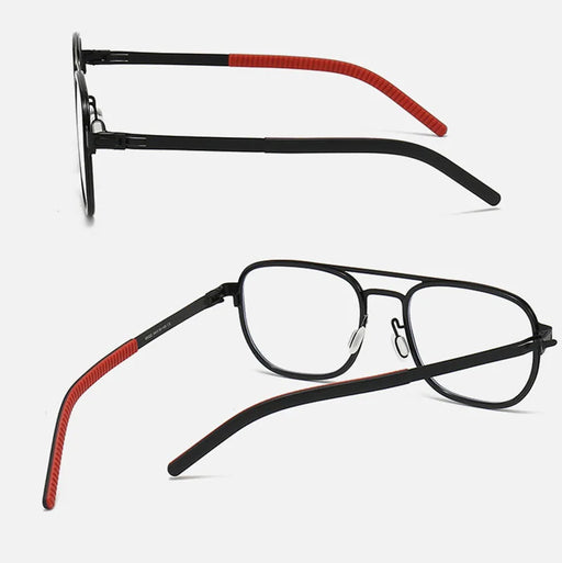 Bright Black Red Ultralight Anti-Blue Light Retro Style Glasses On Sale