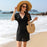 Black Boho Hollow Knitted Bikini Cover Up Beach Sun Dress On Sale
