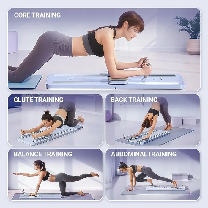 6-in-1 Foldable Multi-Purpose Pilates Exercise Board For Abdominal And Core Strength Workout Training On Sale