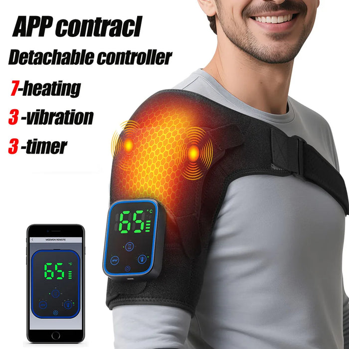 Shoulder Heating Pad Massager With Wireless Mobile Phone Control On Sale