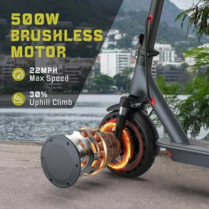 T-MAX Lightweight Foldable Long Range Electric Scooter 48V 10.5Ah 500W Motor with APP For Adults On Sale