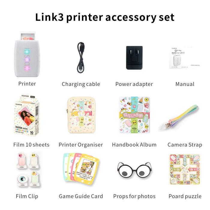 Fujifilm Instax Mini Link 3 Accessory Set Bluetooth Instant Photo Printer For Instax Mini Film – Portable Smartphone Printer (Multiple Colors) On Sale