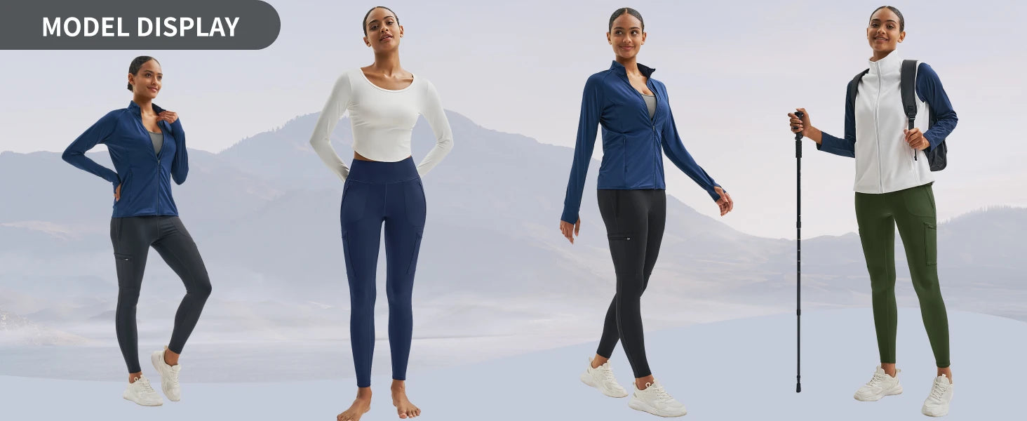 High-Waisted Women’s Hiking Leggings with Side Zipper Pockets On Sale