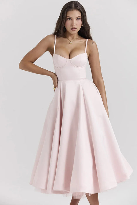 Pink A-Line Vintage Style Temperament Dress On Sale
