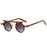 Leopard Gray Gradient Retro UV400 Round Steampunk Sunglasses On Sale
