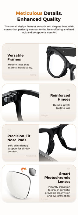 AI Smart Eyewear With Touch Control And Charging Case For Photo, Music, Calls, Hands-free video and Audio Recording On Sale