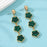 Lovely Green Clover Style Drop Earrings On Sale