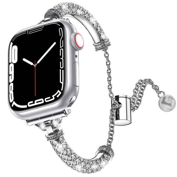 Silver Diamond Band Bracelet For Apple Watch 38mm 40mm 42mm 44mm 45m 49mm On Sale