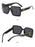 Black Classic Texture Frame Glamour Stylish Unisex UV400 Shades Square Sunglasses On Sale