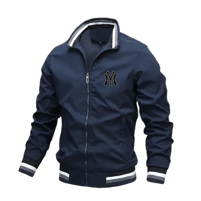 Unisex Varsity Jacket – Lightweight Retro Baseball Style Coat for Men and Women In Blue On Sale