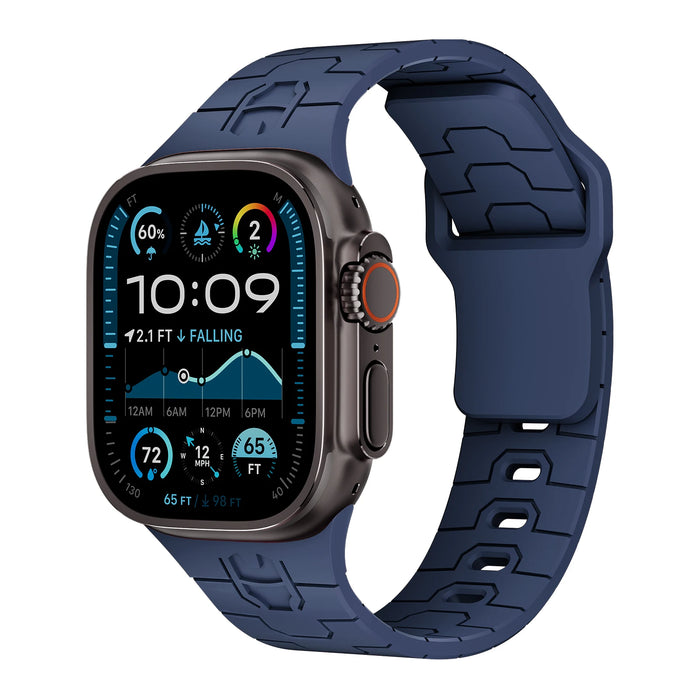 Superhero Inspired Midnight Blue Silicone Sport Straps For Apple Watch Series 49mm, 46mm, 45mm, 44mm, 42mm, 41mm, 40mm, 38mm On Sale