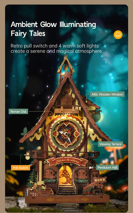 Cuckoo Clock DIY Mechanical 3D Wooden Puzzle Kit On Sale