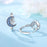 925 Sterling Silver Dreamy Celestial Elegance Star & Moon Hoop Earrings On Sale 