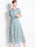 Elegant Vintage Style Green Lace Hollow Out Short Sleeve Long Dress On Sale