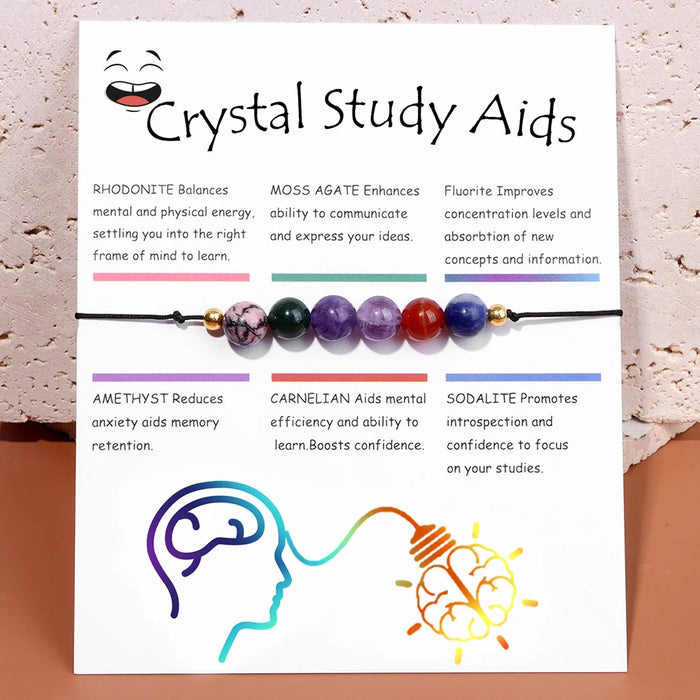 Smooth Round Natural Gem Stone Energy Bracelets For Study Aids On Sale – Rhodonite, Moss Agate, Fluorite, Amethyst, Carnelian, Sodalite