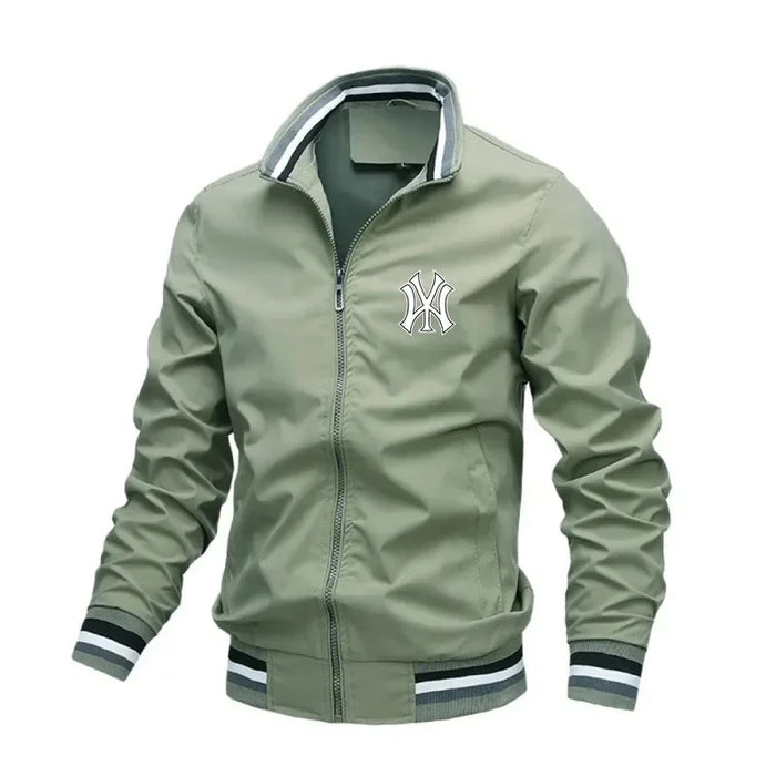 Unisex Varsity Jacket – Lightweight Retro Baseball Style Coat for Men and Women In Green On Sale