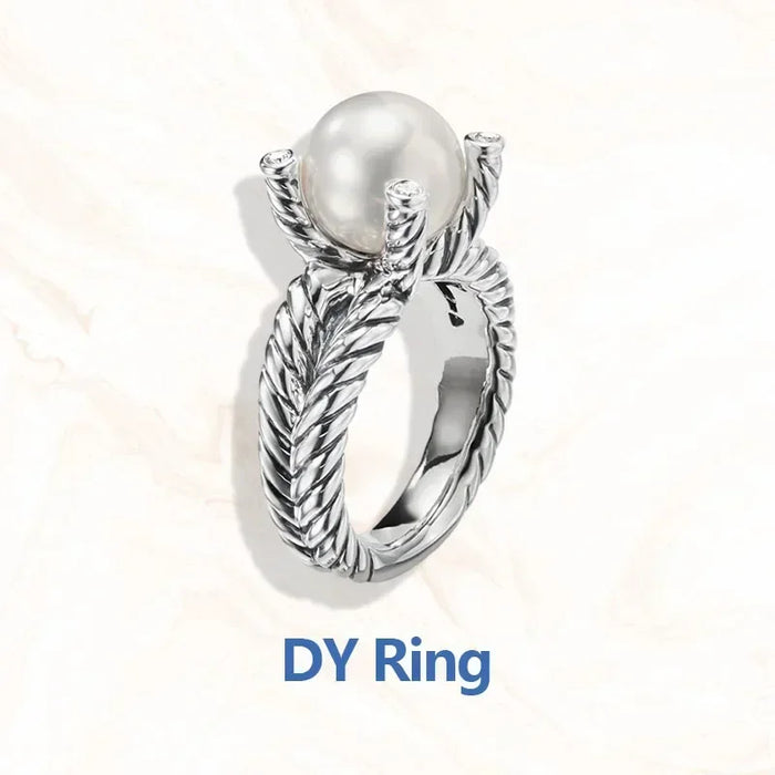 925 Sterling Silver Pearl David Yurman Style Fashion Jewelry Rings On Sale