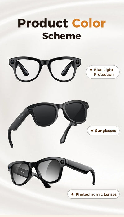 AI Smart Eyewear With Touch Control And Charging Case For Photo, Music, Calls, Hands-free video and Audio Recording On Sale
