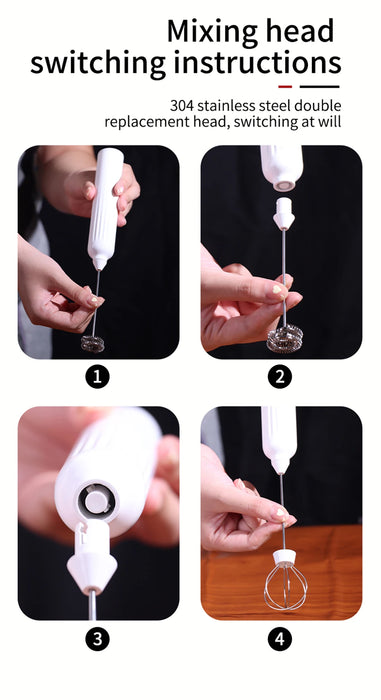 3-Speed Rechargeable Wireless Milk Frother Whisk On Sale