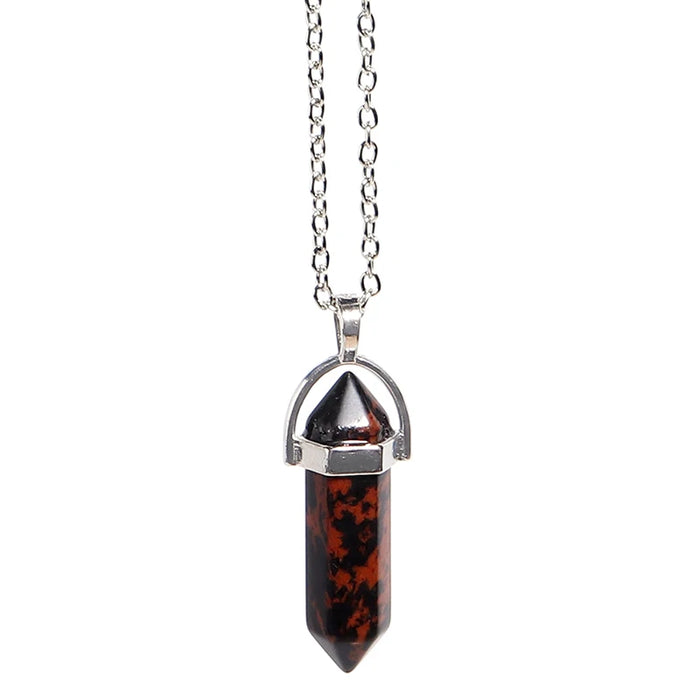 Natural Quartz Crystal Hexagonal Pillar Bullet Pendant Necklaces On Sale