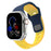 Blue Yellow Two-Tone Irregular Shape Adjustable Silicone Sporty Watch Band Compatible with Apple Watch 38mm–49mm On Sale | Replacement Watch Band Compatible with Apple Watch Series 1–11, SE & Ultra 