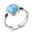 925 Silver Natural Larimar Stone Vintage Style Rings On Sale