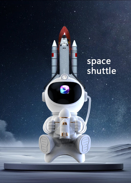 Space Shuttle Astronaut LED Galaxy Star Projector Night Light with Bluetooth Speaker And Remote Control On Sale